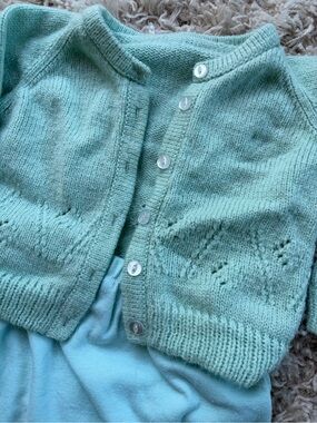 Hand Knit Girls Sweater & Bloomers Set